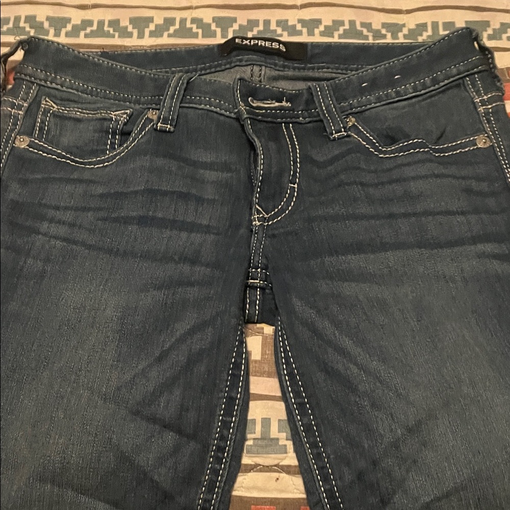 Express Women's Dark Blue Skinny Jeans